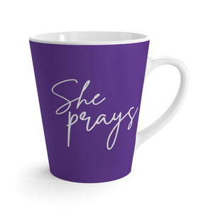 She Prays Latte Mug